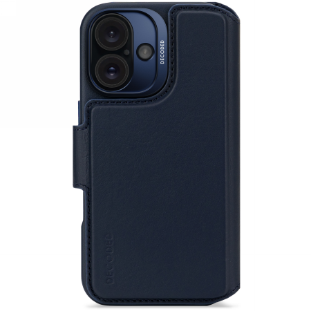 Etui DECODED Leather Detachable Wallet iPhone 16 (granatowy)