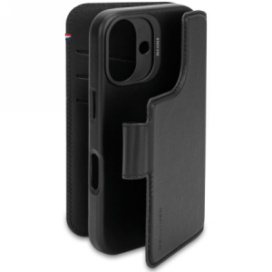 Etui DECODED Leather Detachable Wallet iPhone 16 (czarny)