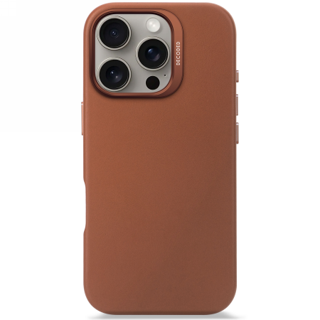 Etui Decoded Leather Backcover Magsafe iPhone 16 Pro (brązowy)