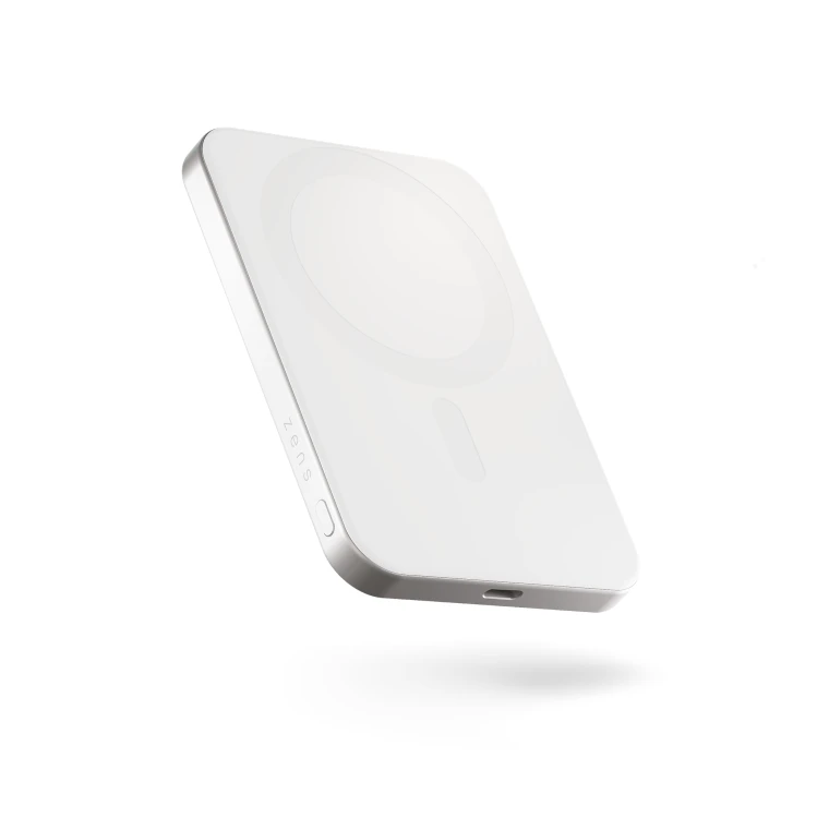 Powerbank ZENS Slim Qi2 Aluminium 5000mAh Qi2 USB-C MagSafe (biały)