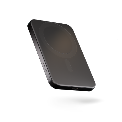 Powerbank ZENS Slim Qi2 Aluminium 5000mAh Qi2 USB-C MagSafe (czarny)