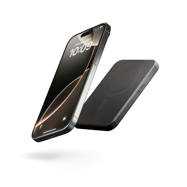Powerbank ZENS Slim Qi2 Aluminium 5000mAh Qi2 USB-C MagSafe (czarny)