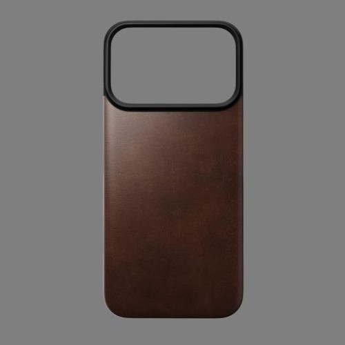 NOMAD Magnetic Leather Back - skórzana nakładka magnetyczna iPhone 18 Pro-17 Pro, MagSafe (rustic brown)_2.jpg