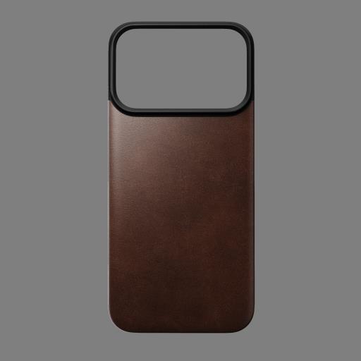 NOMAD Magnetic Leather Back - skórzana nakładka magnetyczna iPhone 18 Pro-17 Pro, MagSafe (rustic brown)_2.jpg