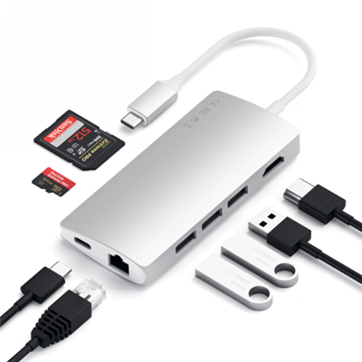 Adapter Satechi Aluminium Multiport Adapter V2 USB-C (srebrny)_2.png