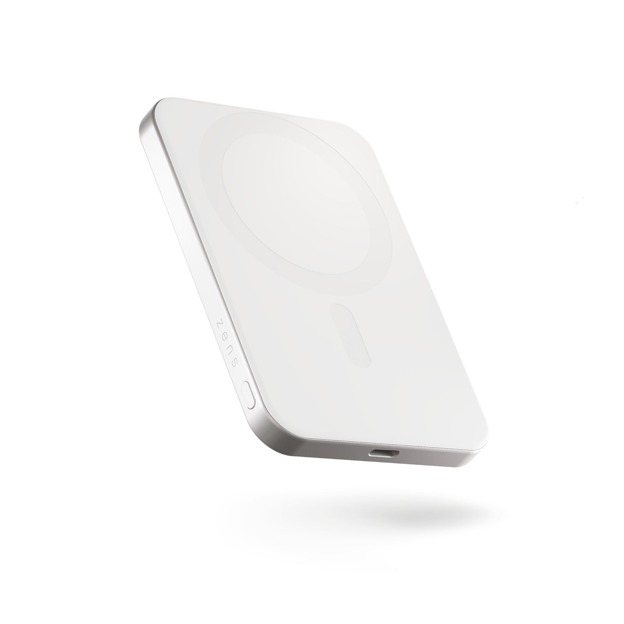 Powerbank ZENS Slim Qi2 Aluminium 5000mAh Qi2 USB-C MagSafe (biały)